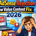 AdSense Rejection Low Value Content Fix 2026: Step-by-Step Guide