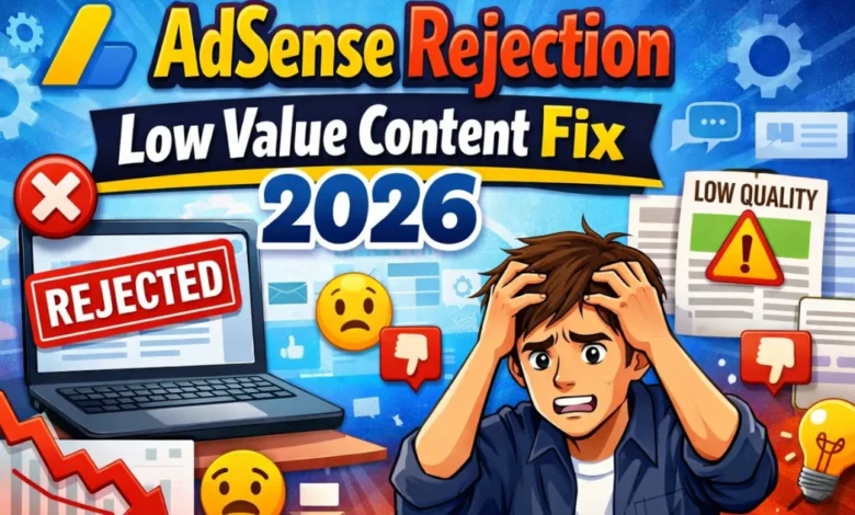 AdSense Rejection Low Value Content Fix 2026: Step-by-Step Guide